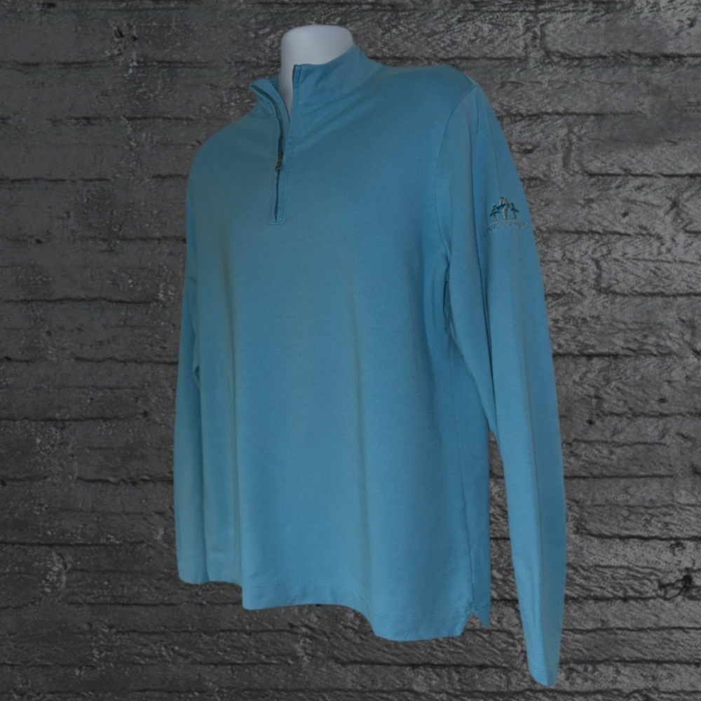 Peter Millar Ace Cotton-Modal Quarter-Zip Pullover Men’s Medium Blue Golf - Picture 9 of 16